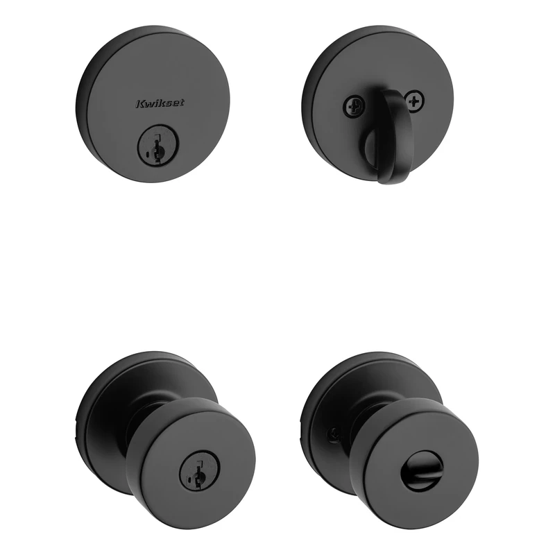 Kwikset 99910-070 Pismo Deadbolt Combo Pack, Matte Black