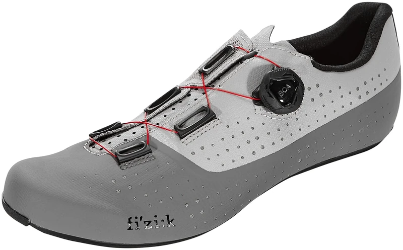 Fizik R4 Tempo Overcurve Clip-in Cycling Shoes, Grey/Red, Size 42 EU