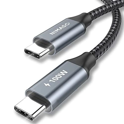 [Set of 2] NIMASO USB C Type C Cable [PD Compatible, 100W/5A, Fast Charging, 3.3 ft (1 m+1 m)] Type C Cable Compatible with iPhone 16/15 Series, MacBook, iPad mini6, iPad Pro (2021, 2020, 2018