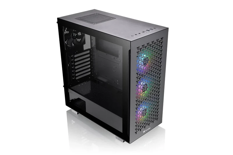 Thermaltake V350 TG ARGB Air Black | PC-Chassis | Mid-Tower-ATX-Case | 4mm Tempered Glass | 4x fans including | Black