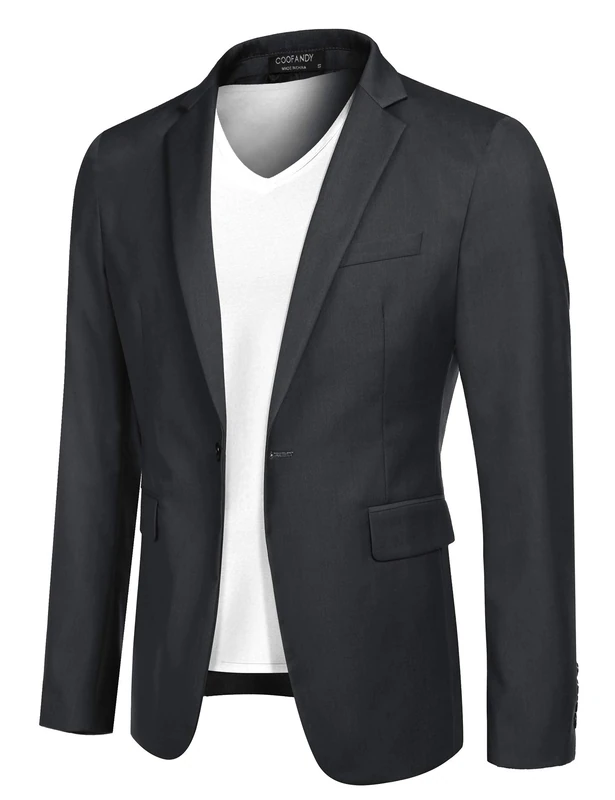 Coofandy Men's Modern/Fitted Blazer, Dark Grey, 3XL - Image 1