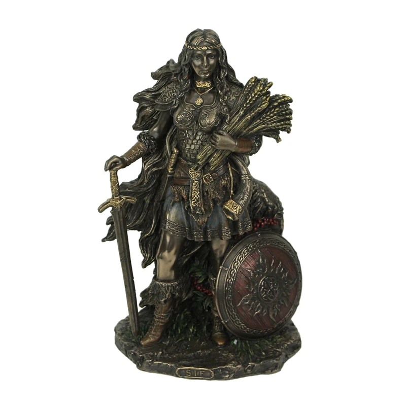 Veronese Design Lady Sif, Norse Goddess of Earth and Family Bronze Finish Statue 8.5 Inches High