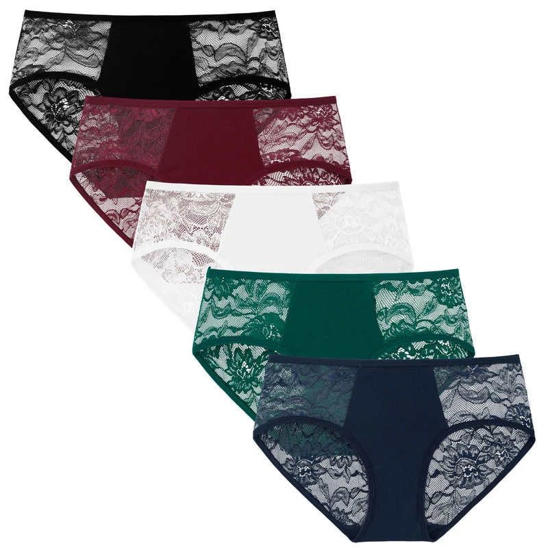 INNERSY Women's Mesh Lace Hipster Panties - 5 Pack Multipack