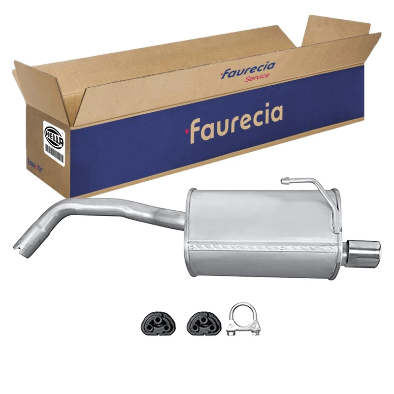 HELLA 8LD 366 029-541 Rear Muffler - Easy2Fit® Kit - Rear - one-piece - Kit with mounting parts - Image 1