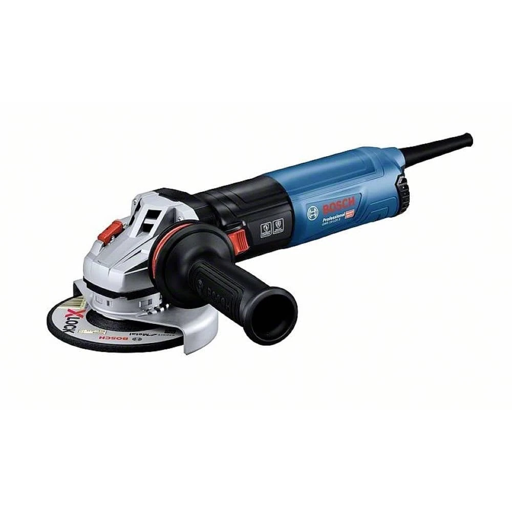 Bosch Professional Angle Grinder GWS 14-125 S (with Auxiliary Handle, Protective Cover, Protective Cover for Cutting, Lug Wrench, clamp Flange, Clamping nut)