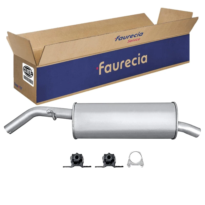 HELLA 8LD 366 027-811 Rear Muffler - Easy2Fit® Kit - Rear - one-piece - Kit with mounting parts