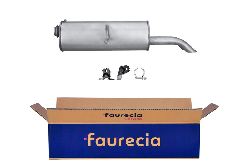 HELLA 8LD 366 032-171 Rear Muffler - Easy2Fit® Kit - Rear - one-piece - Kit with mounting parts - Image 1