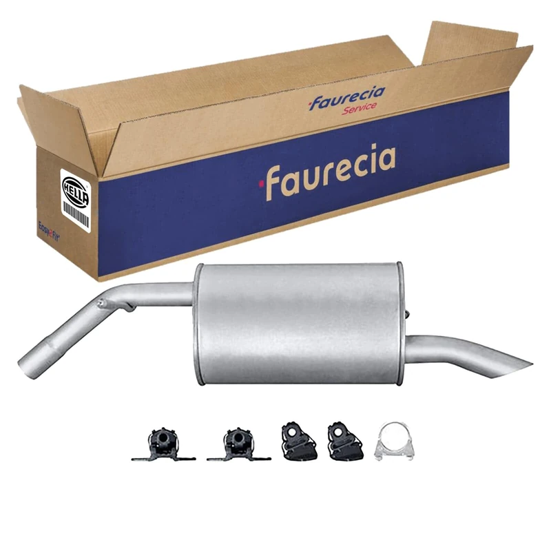 HELLA 8LD 366 032-061 Rear Muffler - Easy2Fit® Kit - Rear - one-piece - Kit with mounting parts