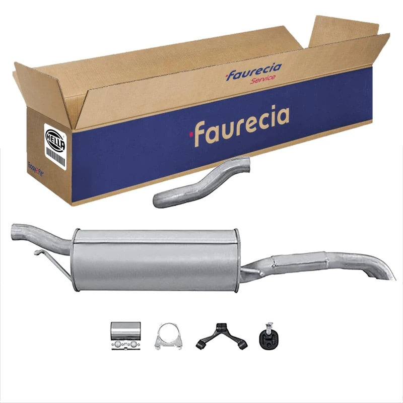 HELLA 8LD 366 026-641 Rear Muffler - Easy2Fit® Kit - Rear - two-piece - Kit with mounting parts