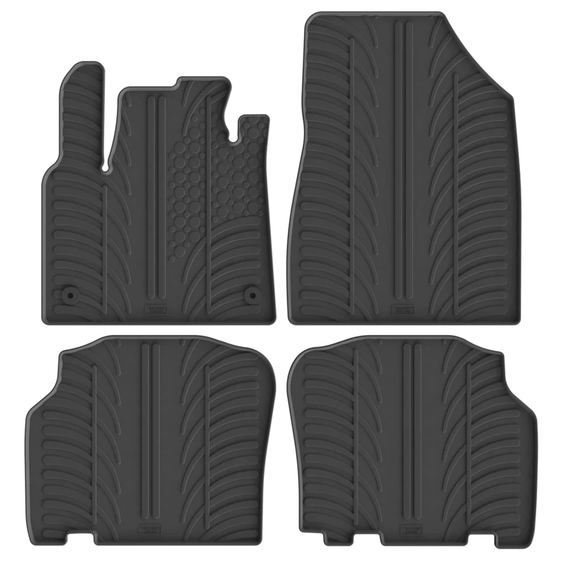 Gledring Rubber car mats set LHD compatible with Mercedes Citan Tourer (W420) & Renault Kangoo III MPV & Nissan Townstar MPV 2021- (G profile 4-pieces + mounting clips)
