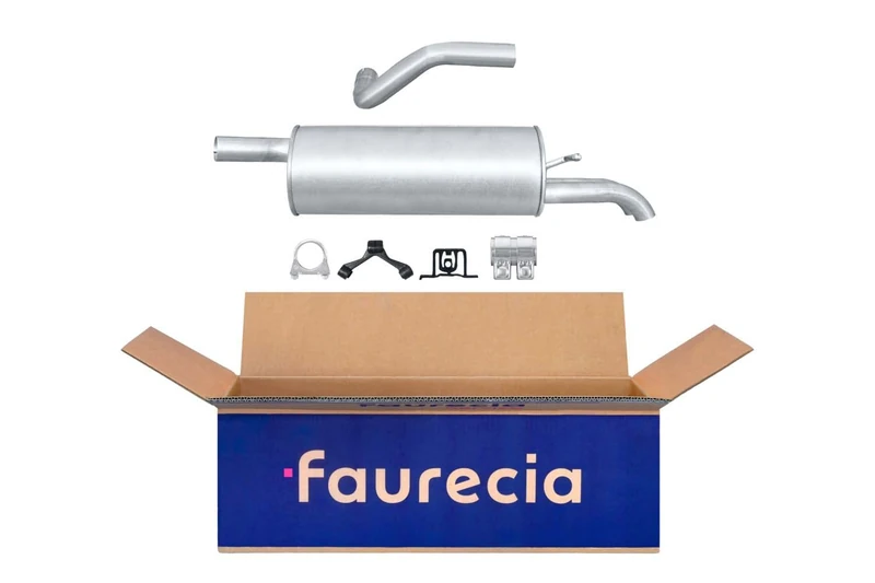 HELLA 8LD 366 035-101 Rear Muffler - Easy2Fit® Kit - Rear - two-piece - Kit with mounting parts - Image 1