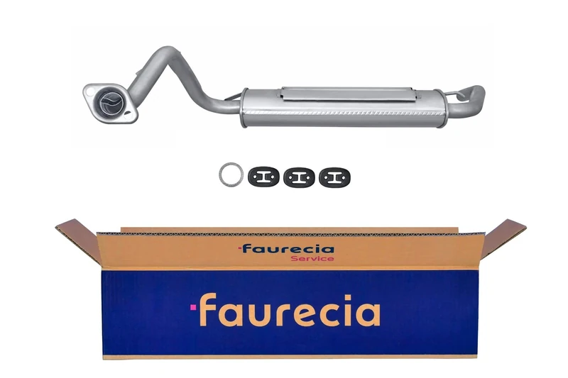 HELLA 8LD 366 030-381 Rear Muffler - Easy2Fit® Kit - Rear - one-piece - Kit with mounting parts - Image 1