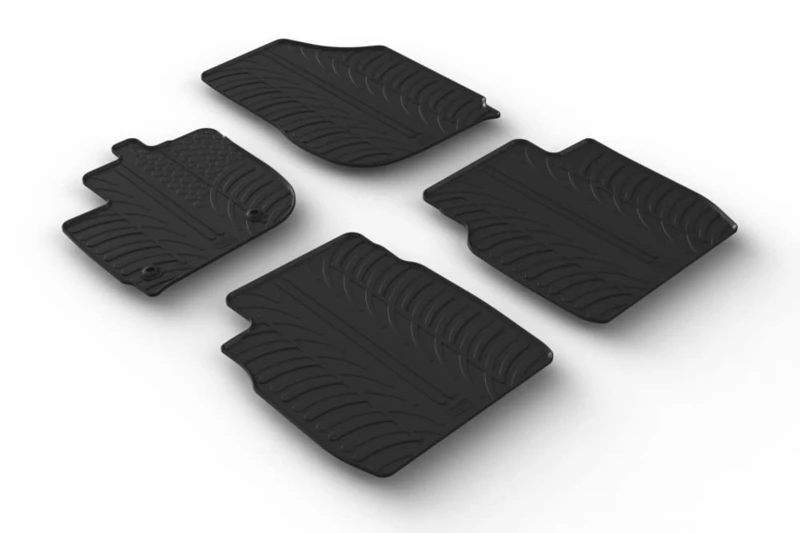 GLEDRING Rubber Mats Set Compatible with Honda Jazz V (GR) Including Crosstar 2020 (T Profile 4 Pieces + Mounting Clips)