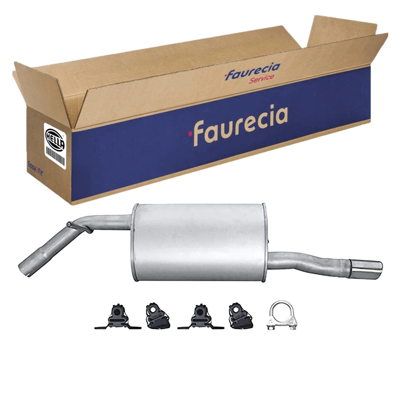 HELLA 8LD 366 032-071 Rear Muffler - Easy2Fit® Kit - Rear - one-piece - Kit with mounting parts