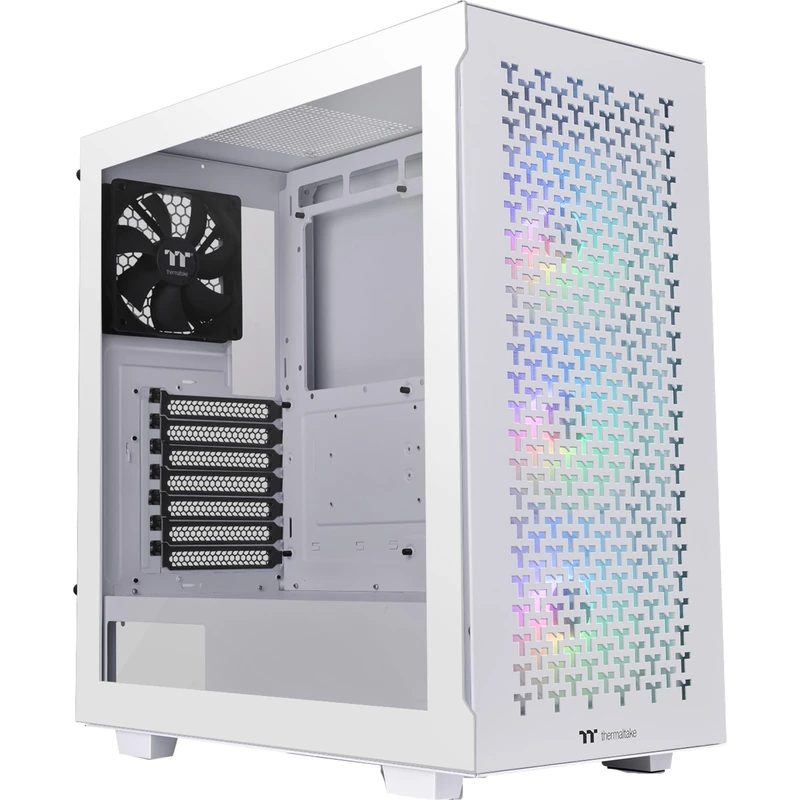 Thermaltake V350 TG ARGB Air Snow White | PC-Chassis | Mid-Tower-ATX-Case | 4mm Tempered Glass | 4x fans including | White