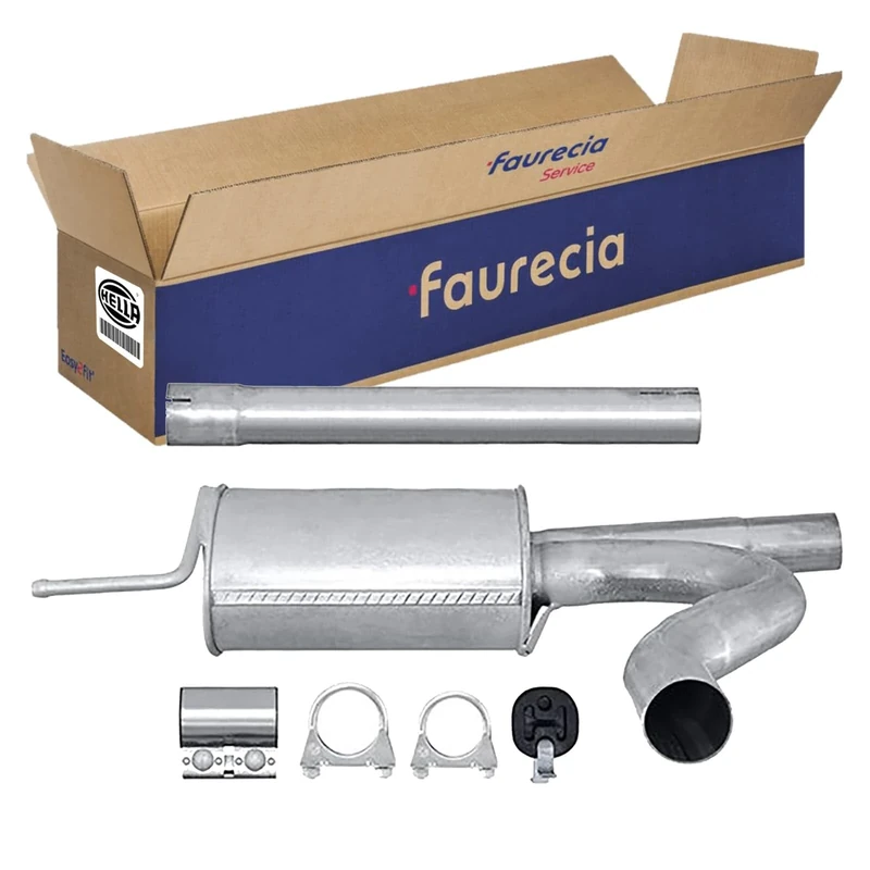 HELLA 8LB 366 020-021 Front Muffler - Easy2Fit® Kit - Front - two-piece - Kit with mounting parts