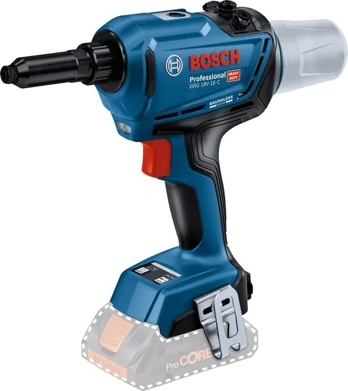 Bosch Professional 18V System Cordless Rivet Gun GRG 18V-16 C (max. tensile Force 16,000 N, Stroke Length 25 mm, not incl. Batteries/Charger)