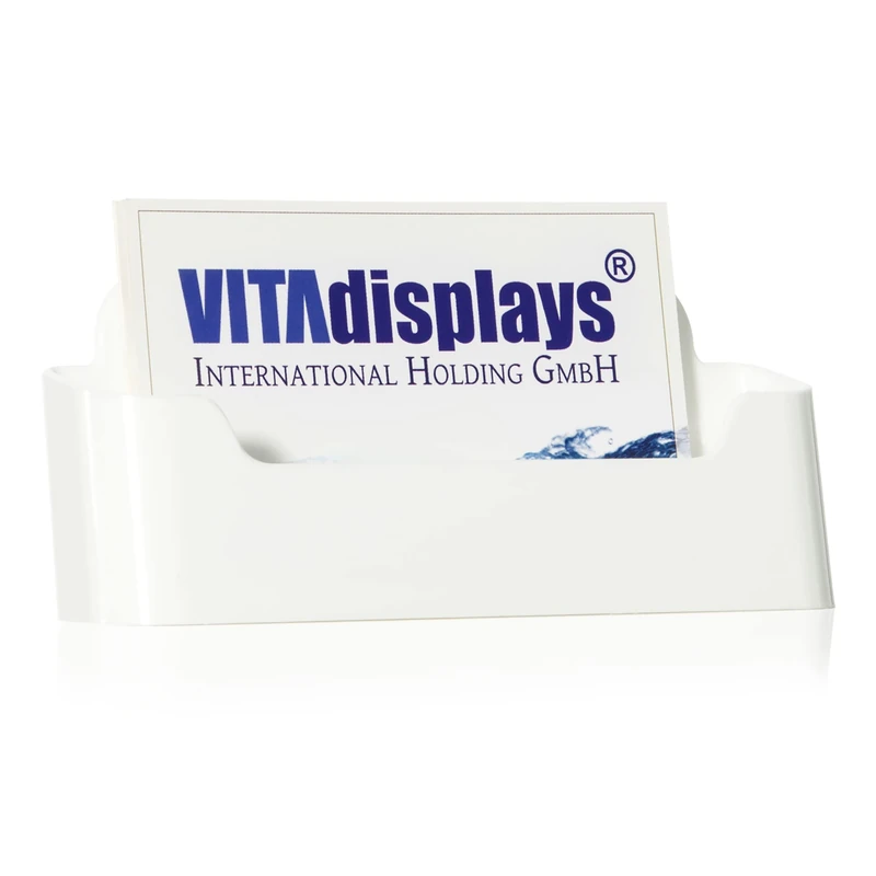 DIN A7 Table Business Card Holder in Landscape Format Stable Business Card Dispenser Business Card Stand in White Business Card Stand for A7 Flyers and Business Cards Pack of 10