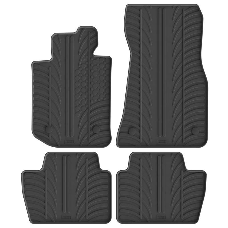 GLEDRING Set of Rubber Mats Compatible with BMW 4 Series (G22) Coupe 2020 Onwards (T Profile 4 Pieces + Mounting Clips)