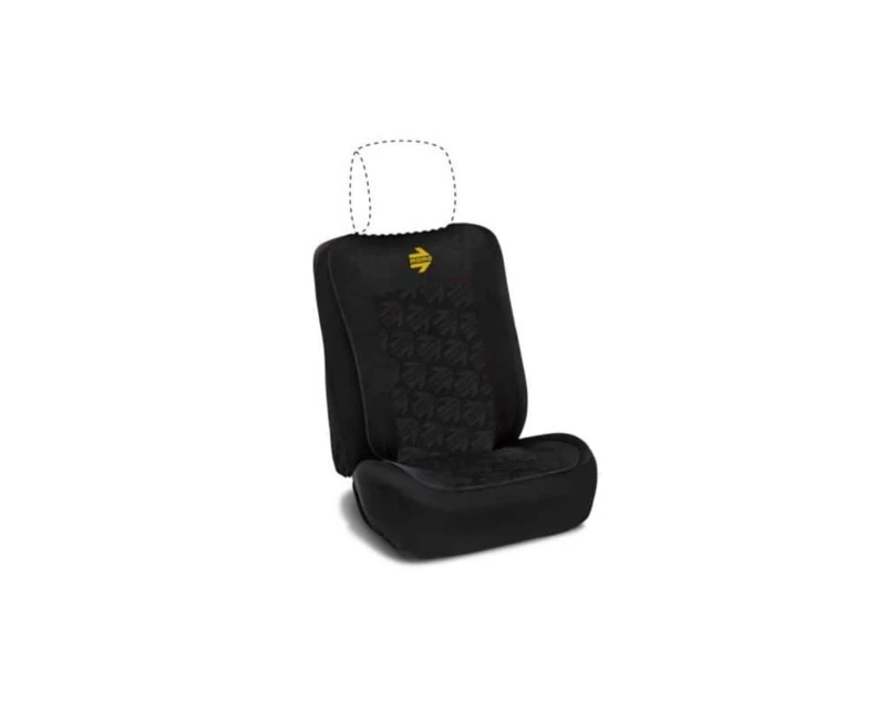 MOMO Universal Size Car Seat Back Seat Cushion with High Density Foam Easy Clean and Durable Black with Yellow Logo