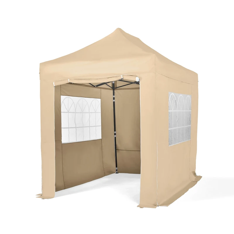 All Seasons Gazebos 3x2m Waterproof Pop Up with Premium Side Walls & Accessories | Heavy Duty, High-Grade Materials (Beige)