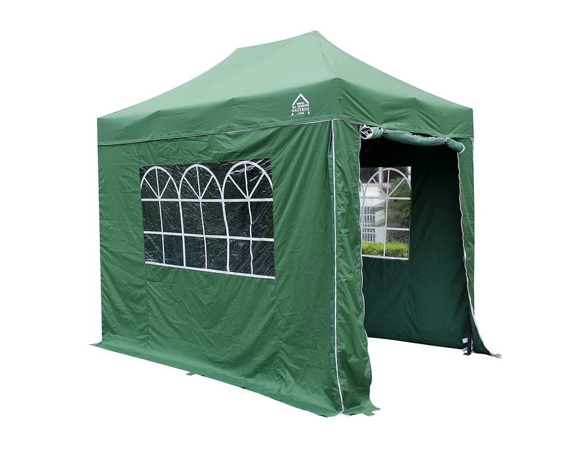 All Seasons Gazebos | 3x2m Pop Up Gazebo with 4 Premium Side Walls, Accessory Pack & Wheeled Bag | Heavy Duty, Fully Waterproof, High-Grade Materials (Green)