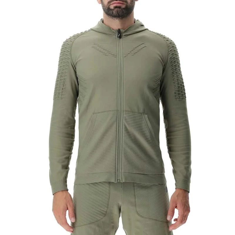UYN O102024 RUN FIT OW HOODED FULL ZIP Jacket Men's Kapok Green L