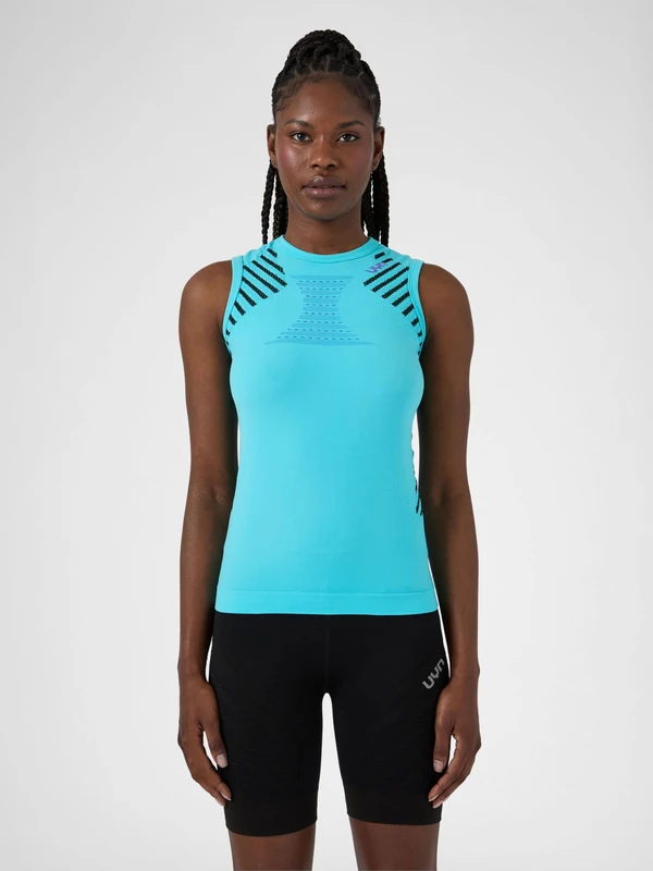 UYN O102380 RUNNING ULTRA1 OW SLEEVELESS Sports vest Women's Curaçao/Black/Purple M