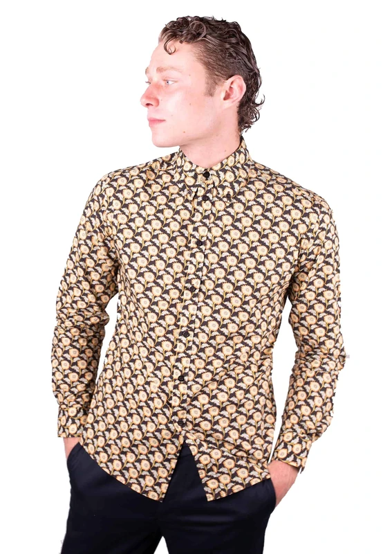 Merc of London Broadwick Shirt, Black, Large Men's
