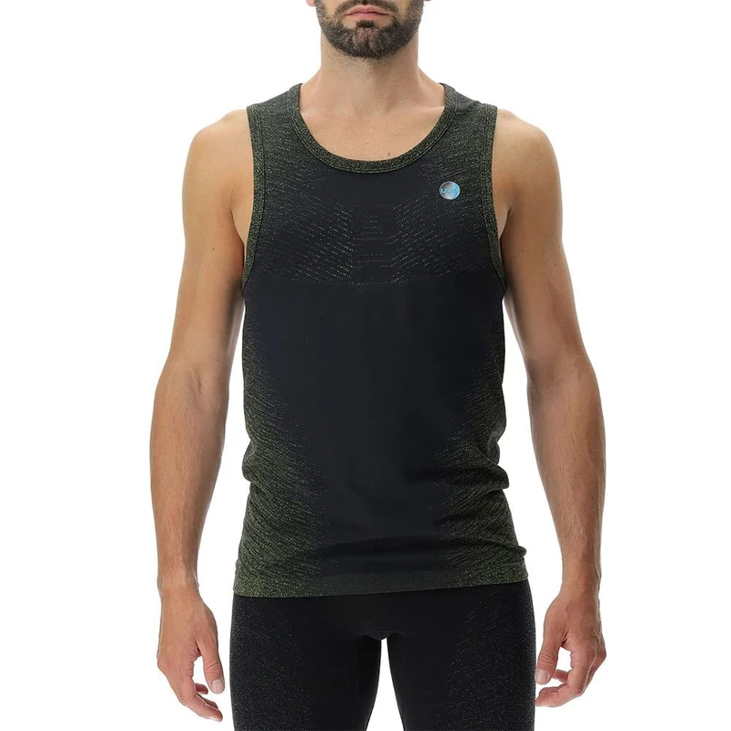 UYN O102346 Running EXCELERATION OW Sleeveless Sports Vest Men's Black/Lime S