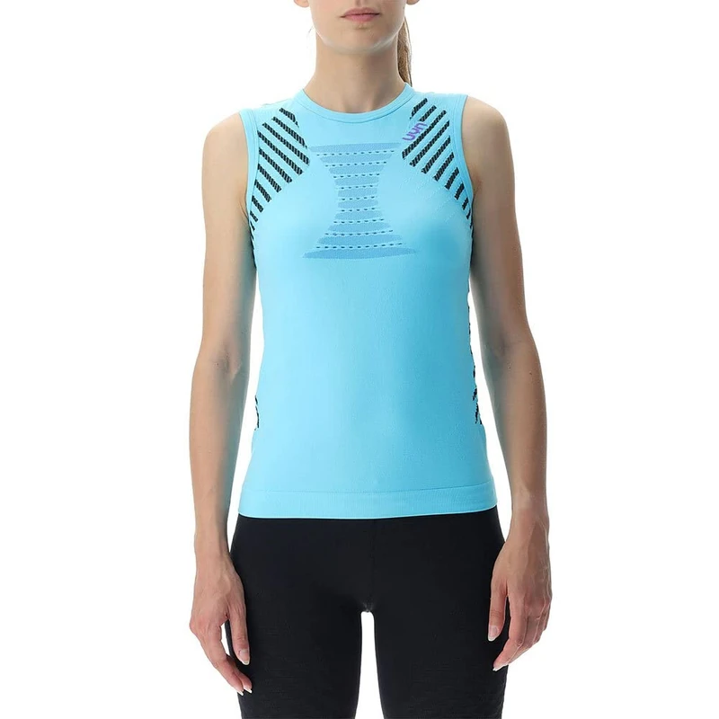 UYN O102380 Running ULTRA1 OW Sleeveless Sports Vest Women's Curaçao/Black/Purple L
