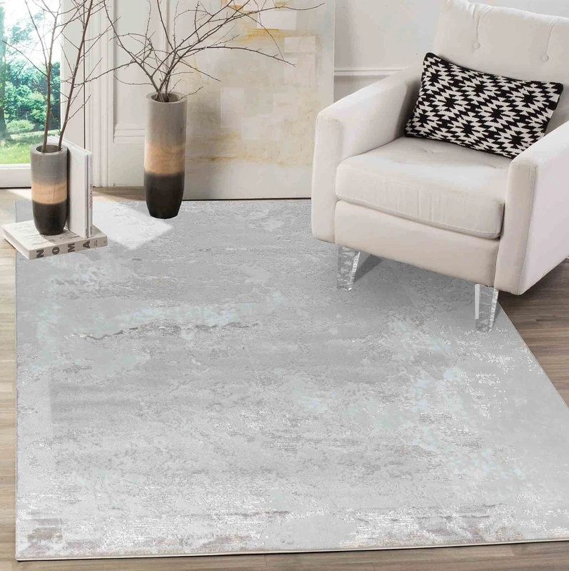 Serdim Rugs Serenity Modern Abstract Sprayed Grunge Textured Contemporary Area Rugs, Stone, Rectangle 200 x 290cm