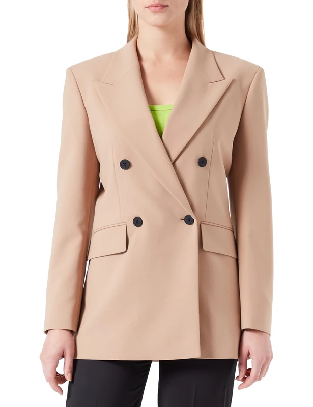 HUGO Women's Asmari Jacket, Light/Pastel Brown232, 42