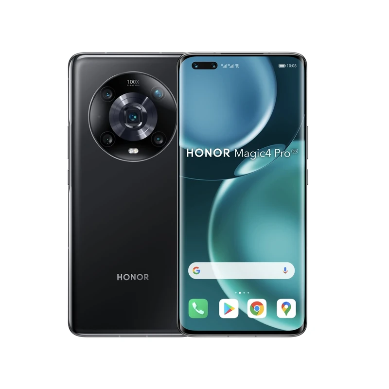 HONOR Magic4 Pro - 5G Smartphone 8+256GB, 6.81" 120Hz Curved Screen, Snapdragon 8 Gen 1 Processor, 50MP Triple Camera, 100W SuperCharge, 4600mAh Battery, NFC, IP68, Dual SIM, Android 12, Black