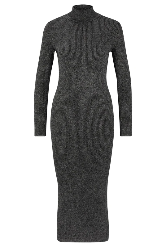 HUGO Women's Sotellette Knitted Dress, Black 1, XL