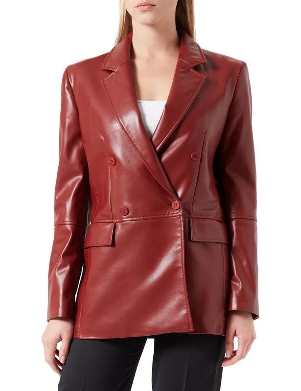 HUGO Women's Avaresa-1 Jacket, Dark Red604, XS