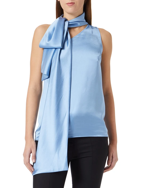 HUGO Women's Cassie-1 Top, Turquoise/Aqua440, 6 - Image 1
