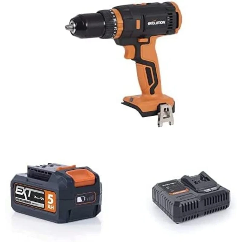 Evolution Power Tools R13CMB-Li Cordless Combi Drill with 5Ah Battery + Charger Bundle