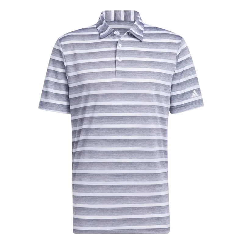 adidas Golf Men's Two Color Stripe Polo Shirt, Grey Three, XL