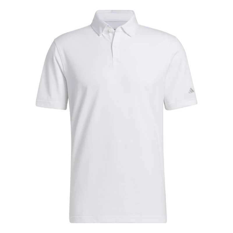 Adidas Men's Go-to Golf Polo Shirt, White Melange, Large