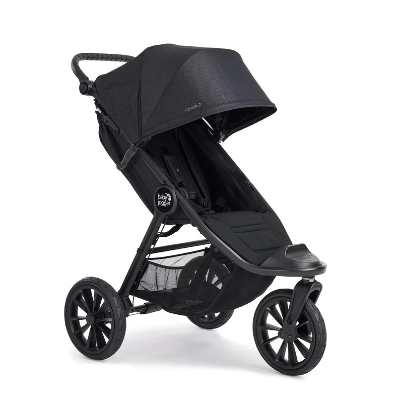 Baby Jogger City Elite 2 Combi Pushchair for Any Terrain | Foldable and Portable Buggy | Opulent Black (Black)