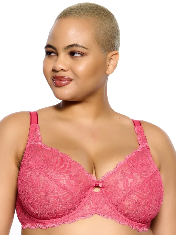 Paramour by Felina | Peridot Unlined Bra | Daily Lace (Black, honeysuckle, 32E