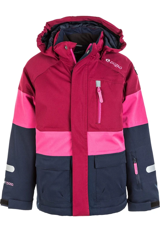 Zig Zag Girl's Taylor Ski Jacket, 4055 Beet Red, 116 (EU)