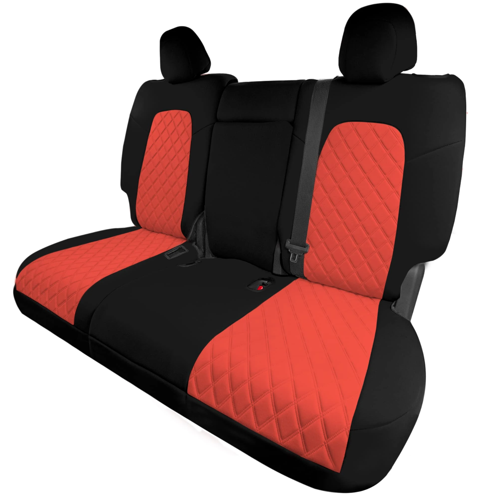 FH Group Custom Fit Car Seat Covers for 2020-2024 Tesla Model Y Ultraflex Neoprene Water Resistant Automotive Seat Covers - Rear Set Red