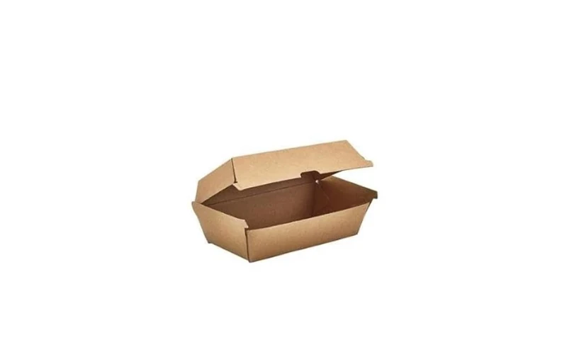 Genware KFTCF18 Compostable Kraft Food Box, 175mm Length, Pack of 200