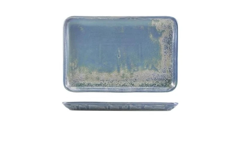 Genware Terra Porcelain Seafoam Narrow Rectangular Platter, 36cm, NR-PSF36, Pack of 6