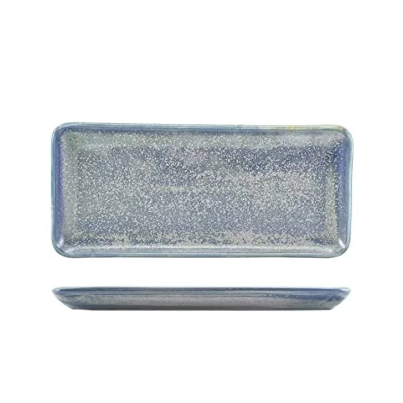 Genware Terra Porcelain Seafoam Narrow Rectangular Platter, 30cm, NR-PSF30, Pack of 6