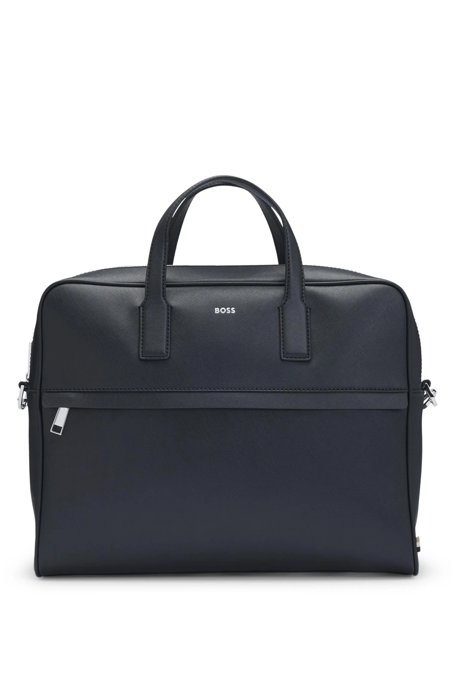 BOSS Mens Zair S doc case Logo-lettering document case in structured leather Size One Size