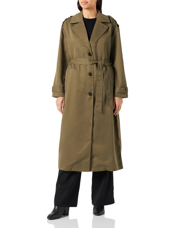 ONLY Women's Onlline X-Long Noos OTW Trench Coat, Green (Ivy Green), M