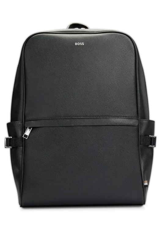 BOSS Mens Zair Backpack Logo-lettering backpack in structured leather Size One Size
